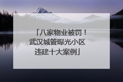 八家物业被罚！武汉城管曝光小区违建十大案例