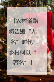 农村道路将告别“无名”时代 乡村何以“著名”