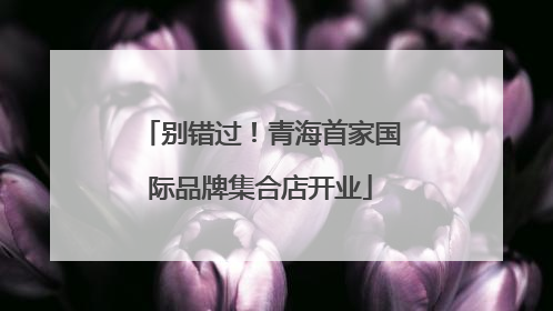 别错过！青海首家国际品牌集合店开业