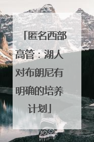 匿名西部高管：湖人对布朗尼有明确的培养计划
