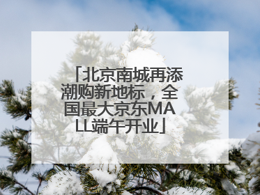 北京南城再添潮购新地标，全国最大京东MALL端午开业