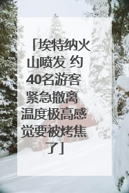 埃特纳火山喷发 约40名游客紧急撤离 温度极高感觉要被烤焦了