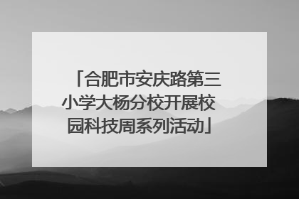 合肥市安庆路第三小学大杨分校开展校园科技周系列活动