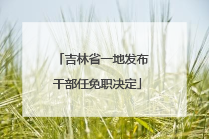 吉林省一地发布干部任免职决定