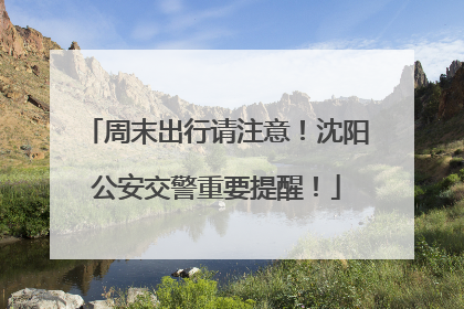 周末出行请注意！沈阳公安交警重要提醒！
