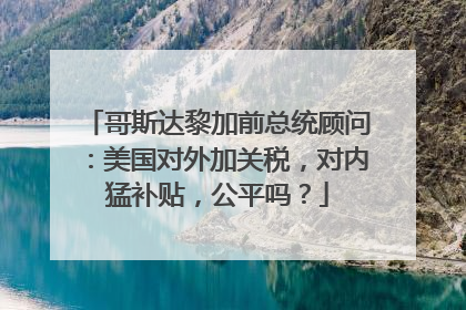 哥斯达黎加前总统顾问：美国对外加关税，对内猛补贴，公平吗？