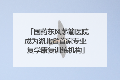 国药东风茅箭医院成为湖北省首家专业复学康复训练机构