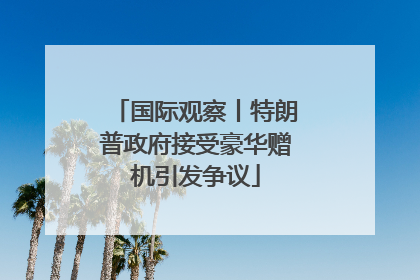 国际观察丨特朗普政府接受豪华赠机引发争议