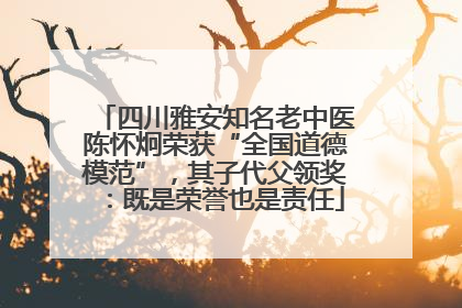 四川雅安知名老中医陈怀炯荣获“全国道德模范”，其子代父领奖：既是荣誉也是责任