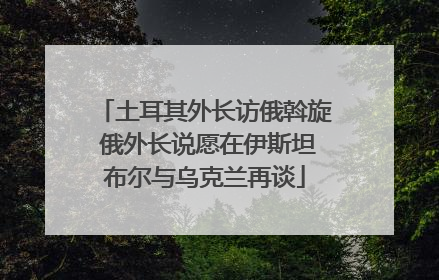 土耳其外长访俄斡旋 俄外长说愿在伊斯坦布尔与乌克兰再谈