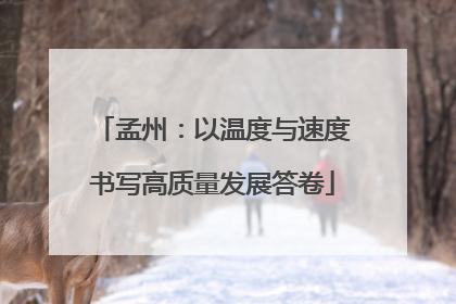 孟州：以温度与速度书写高质量发展答卷