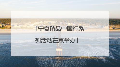 宁夏精品中国行系列活动在京举办