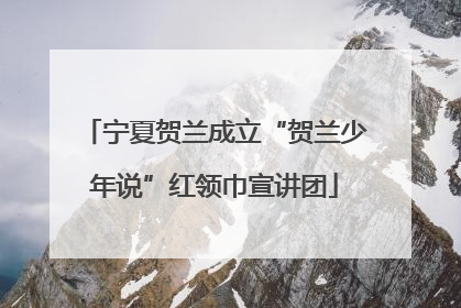 宁夏贺兰成立“贺兰少年说”红领巾宣讲团