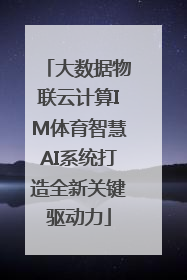 大数据物联云计算IM体育智慧AI系统打造全新关键驱动力