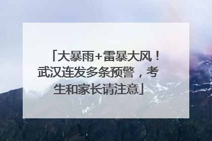 大暴雨+雷暴大风！武汉连发多条预警，考生和家长请注意