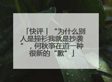 快评丨“为什么别人是撞衫我就是抄袭”，何秋亊在道一种很新的“歉”