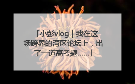小彭vlog｜我在这场跨界的湾区论坛上，出了一道高考题……