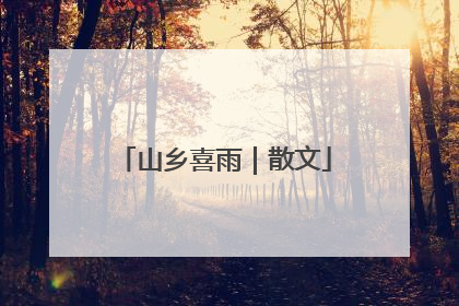 山乡喜雨｜散文