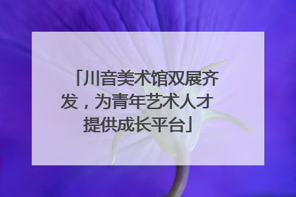 川音美术馆双展齐发，为青年艺术人才提供成长平台