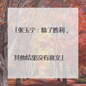 张玉宁：除了胜利，其他结果没有意义