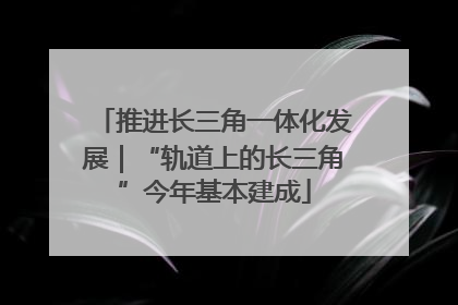 推进长三角一体化发展｜“轨道上的长三角”今年基本建成
