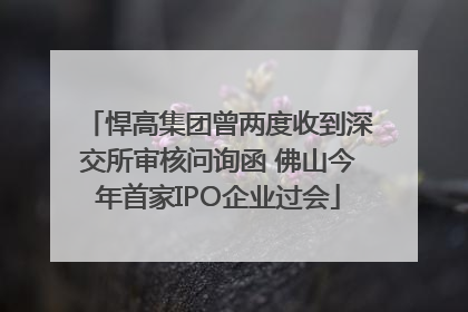悍高集团曾两度收到深交所审核问询函 佛山今年首家IPO企业过会