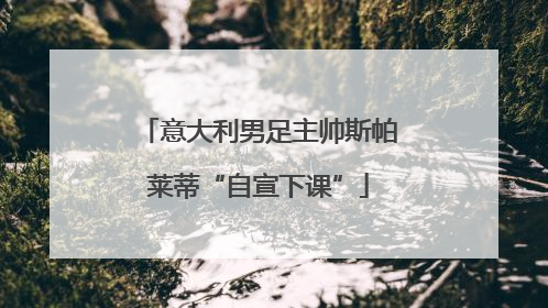 意大利男足主帅斯帕莱蒂“自宣下课”