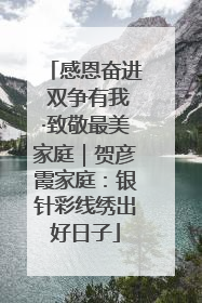 感恩奋进 双争有我·致敬最美家庭｜贺彦霞家庭：银针彩线绣出好日子