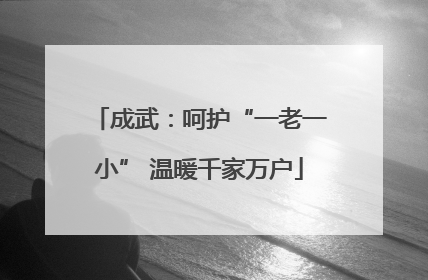 成武：呵护“一老一小” 温暖千家万户