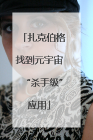 扎克伯格找到元宇宙“杀手级”应用