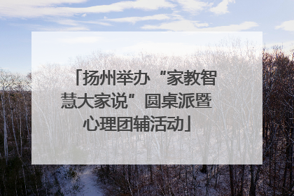 扬州举办“家教智慧大家说”圆桌派暨心理团辅活动