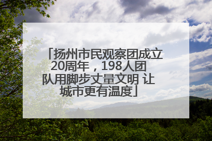 扬州市民观察团成立20周年，198人团队用脚步丈量文明 让城市更有温度