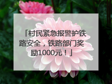 村民紧急报警护铁路安全，铁路部门奖励1000元！