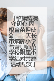 擎旗铸魂守初心 固根育苗担使命——天长市炳辉小学与萧县师范学校附属小学结对共建活动纪实