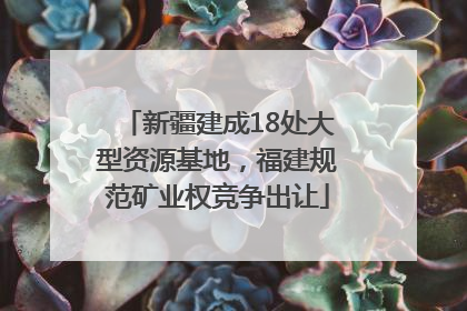 新疆建成18处大型资源基地，福建规范矿业权竞争出让