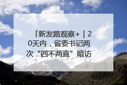 新发路观察+｜20天内，省委书记两次“四不两直”暗访，有何深意？