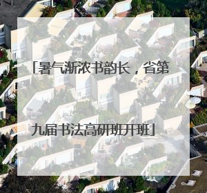 暑气渐浓书韵长，省第九届书法高研班开班