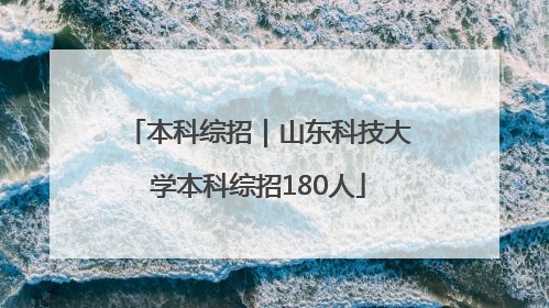 本科综招｜山东科技大学本科综招180人