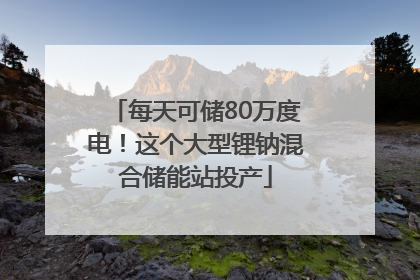 每天可储80万度电！这个大型锂钠混合储能站投产
