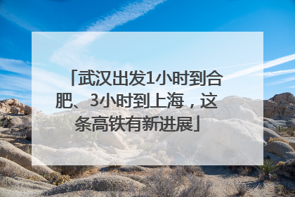 武汉出发1小时到合肥、3小时到上海，这条高铁有新进展