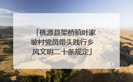 桃源县架桥镇叶家坡村党员带头践行乡风文明二十条规定