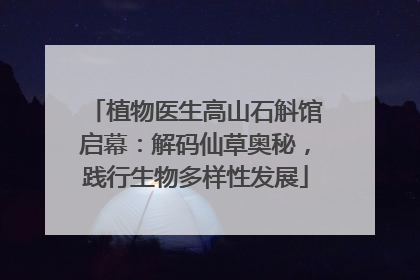 植物医生高山石斛馆启幕：解码仙草奥秘，践行生物多样性发展