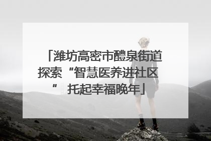 潍坊高密市醴泉街道探索“智慧医养进社区” 托起幸福晚年