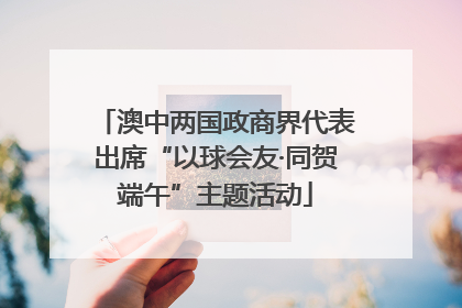 澳中两国政商界代表出席“以球会友·同贺端午”主题活动