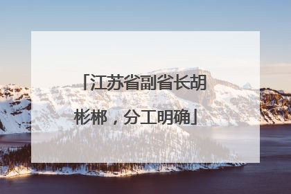 江苏省副省长胡彬郴，分工明确