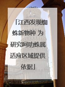 江西发现蜘蛛新物种 为研究呵叻蛛属适应区域提供依据