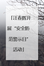 汪春辉开展“安全防范警示日”活动