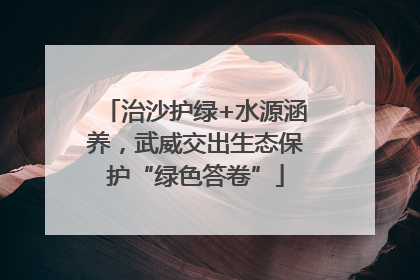 治沙护绿+水源涵养，武威交出生态保护“绿色答卷”