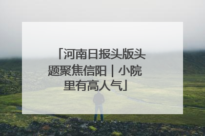 河南日报头版头题聚焦信阳｜小院里有高人气