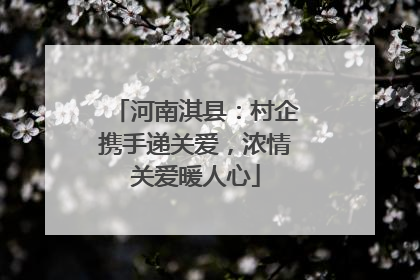 河南淇县：村企携手递关爱，浓情关爱暖人心